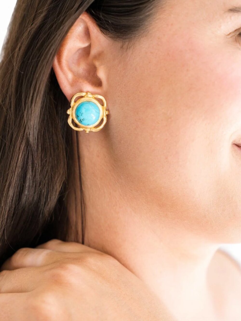 Susan Shaw Scroll Turquoise Studs (NWT)
